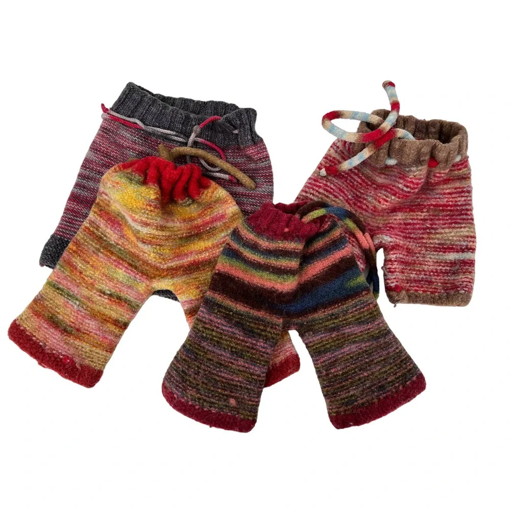 Newborn knited pants photography prop outfit set of 7 various colors